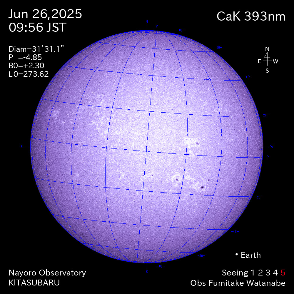 2025年6月26日 CaK波長の太陽