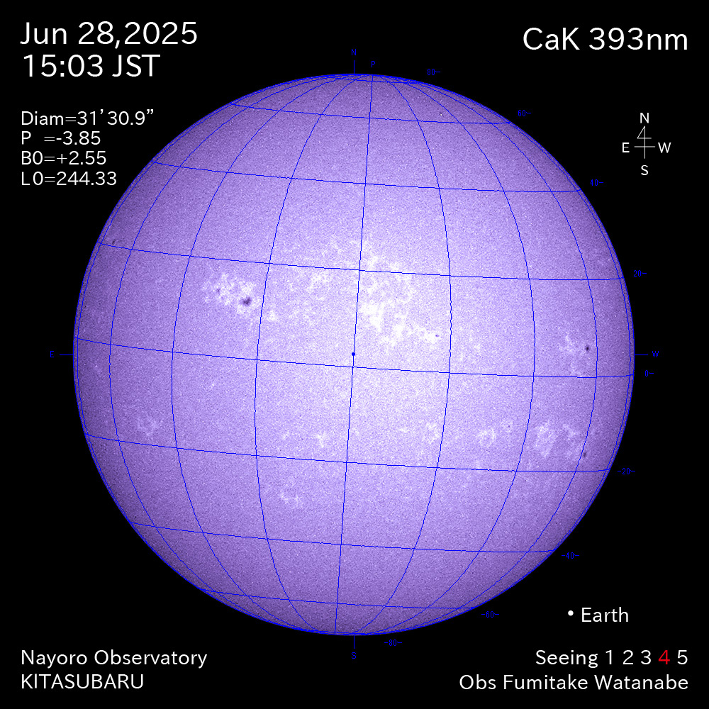 2025年6月28日 CaK波長の太陽