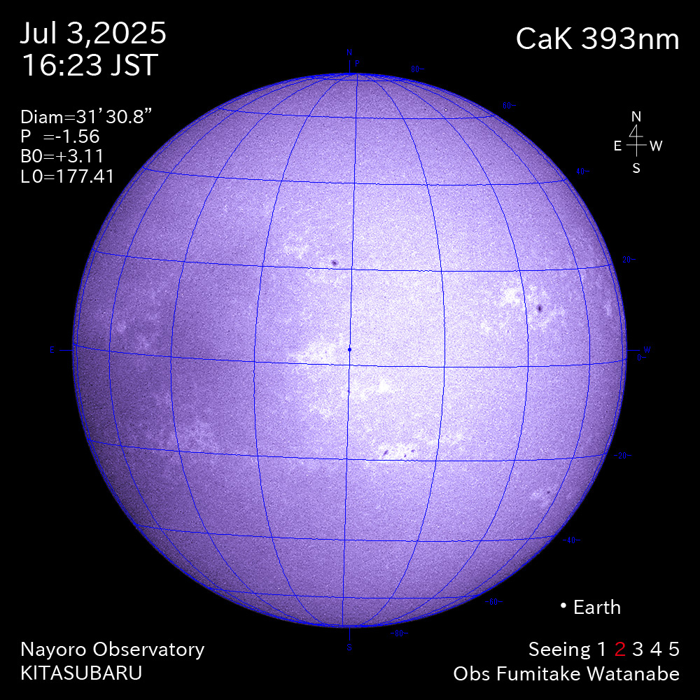 2025年7月3日 CaK波長の太陽