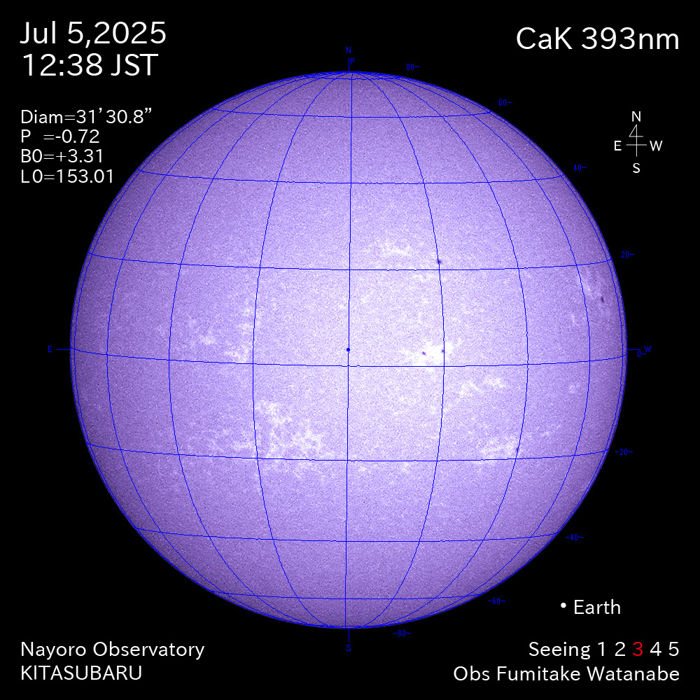 2025年7月5日 CaK波長の太陽
