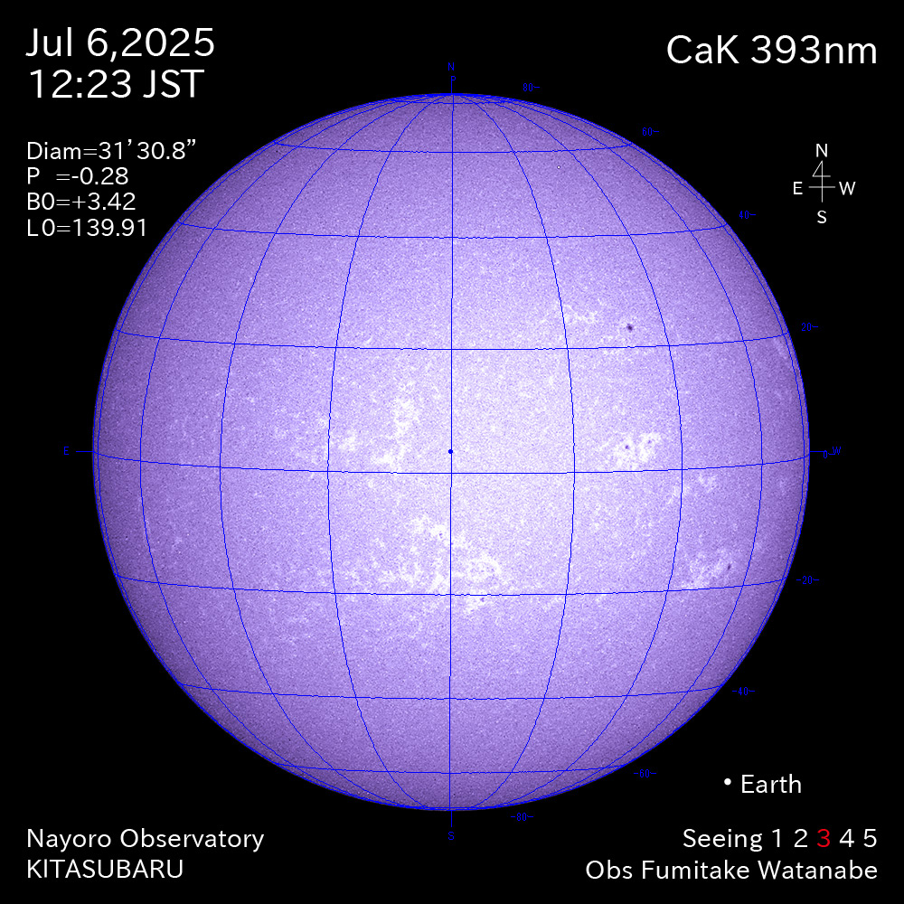 2025年7月6日 CaK波長の太陽