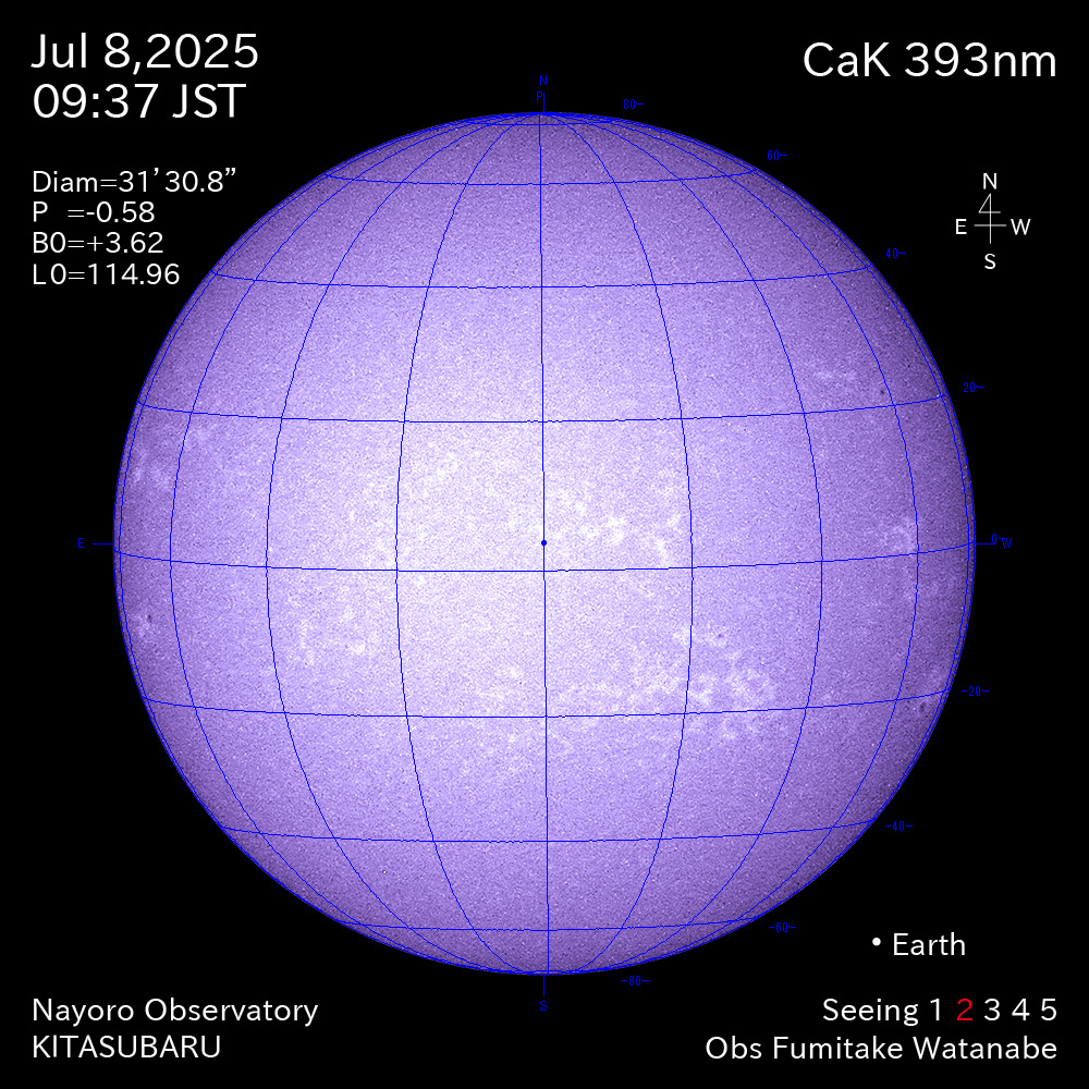 2025年7月8日 CaK波長の太陽