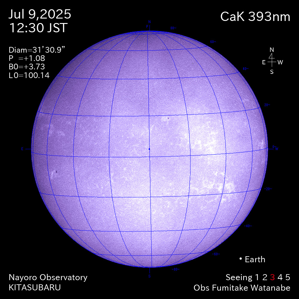 2025年7月9日 CaK波長の太陽