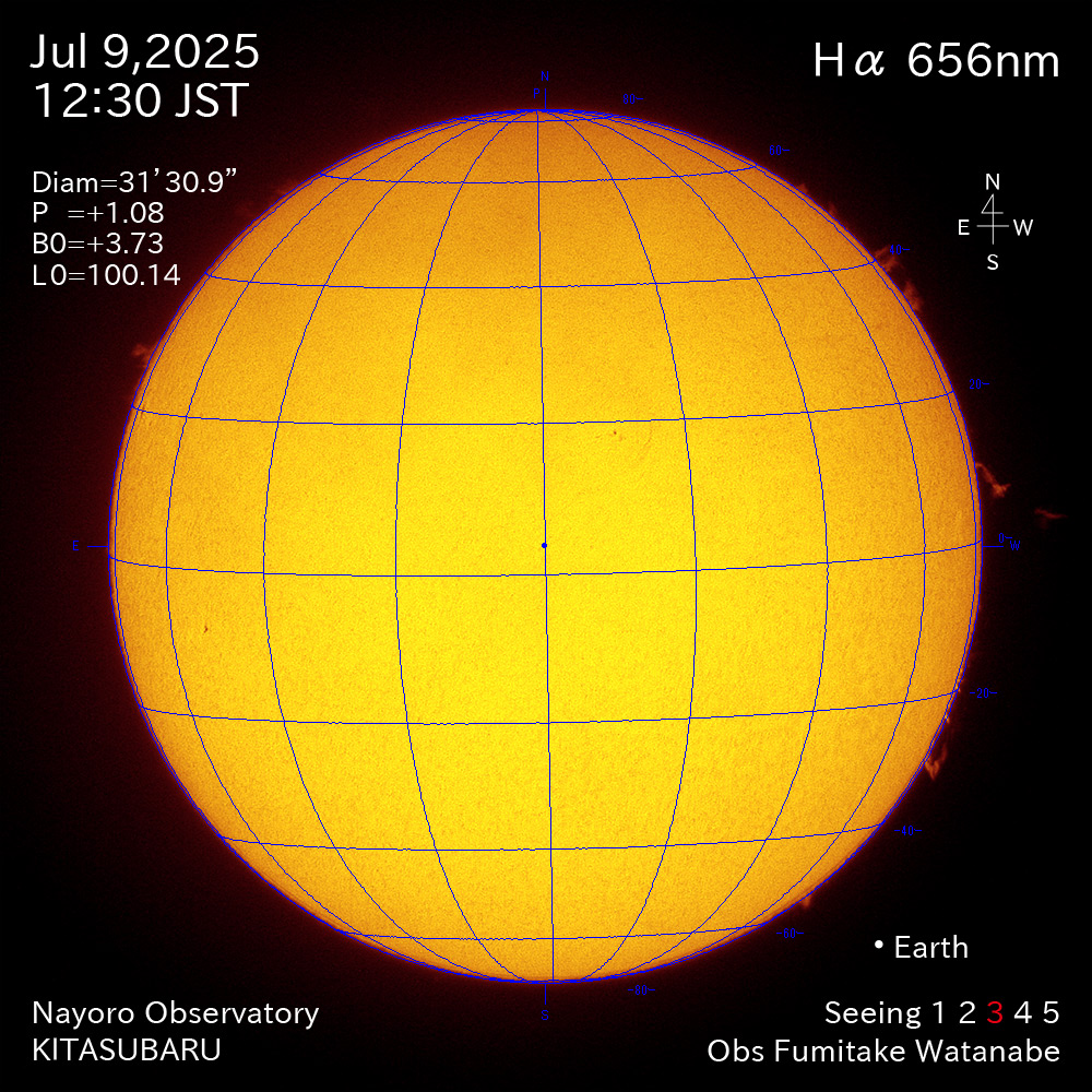 2025年7月9日 Ha波長の太陽