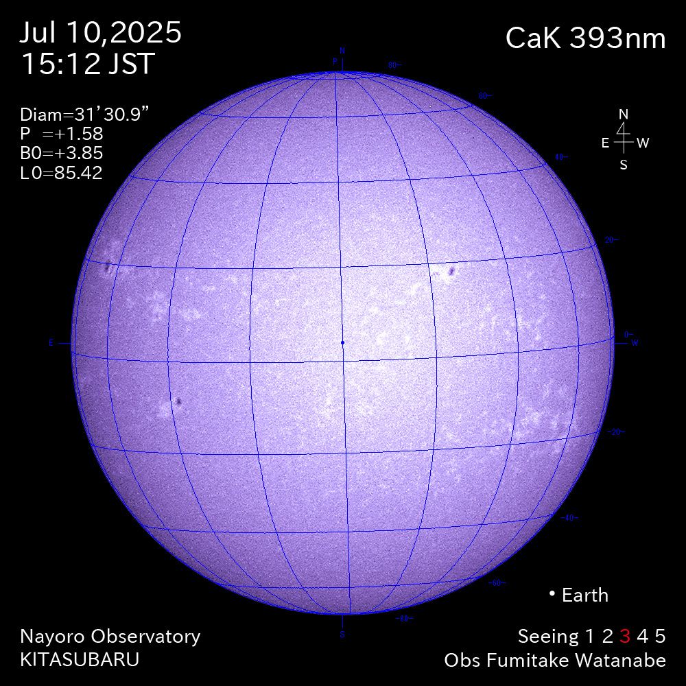 2025年7月10日 CaK波長の太陽