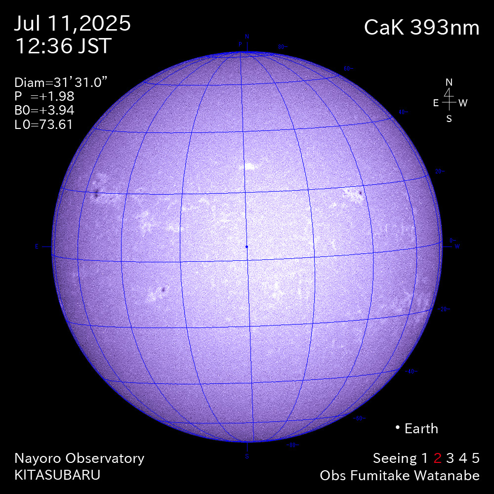 2025年7月11日 CaK波長の太陽