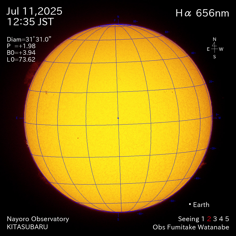 2025年7月11日 Ha波長の太陽