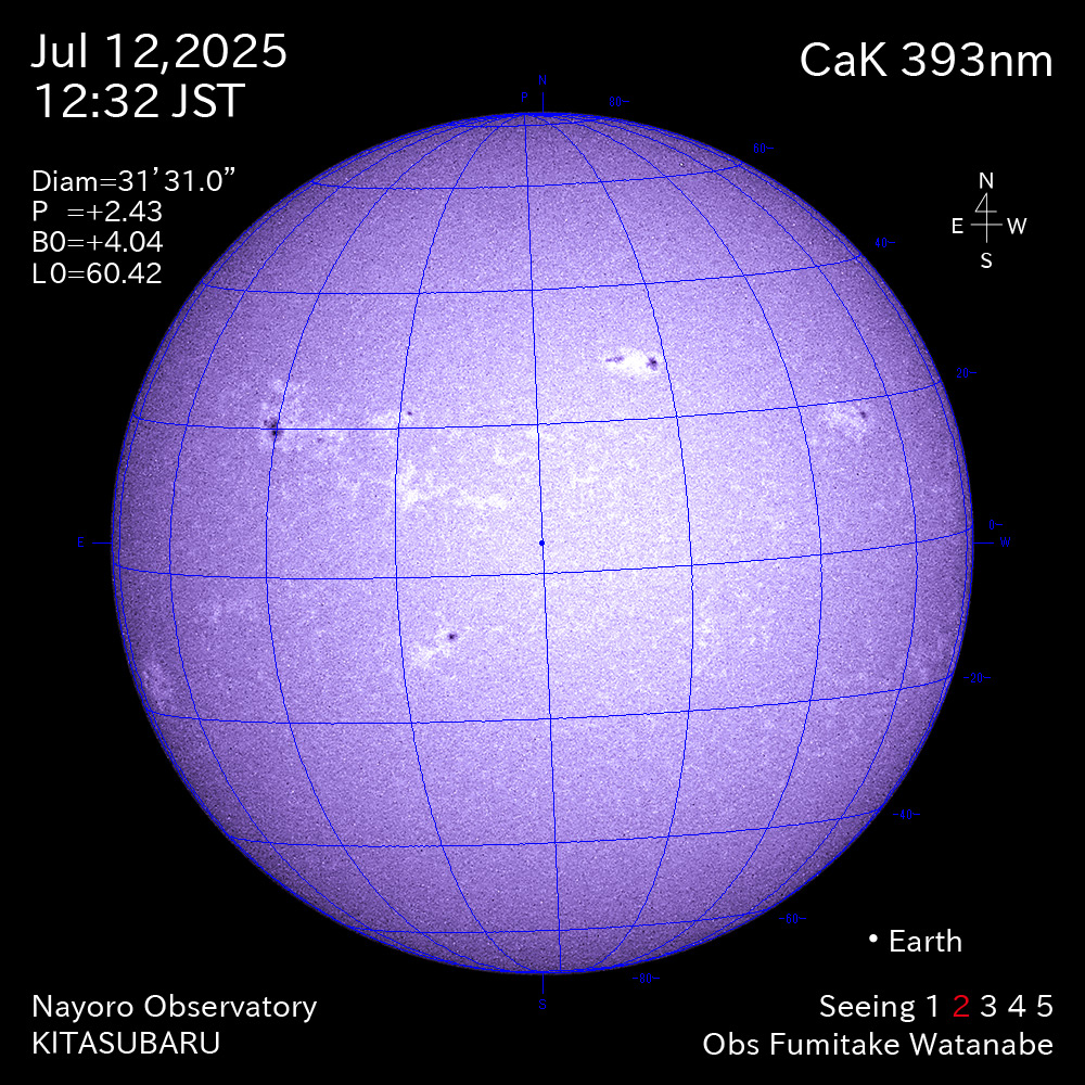 2025年7月12日 CaK波長の太陽