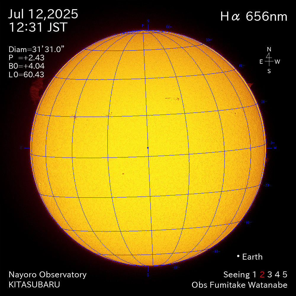 2025年7月12日 Ha波長の太陽