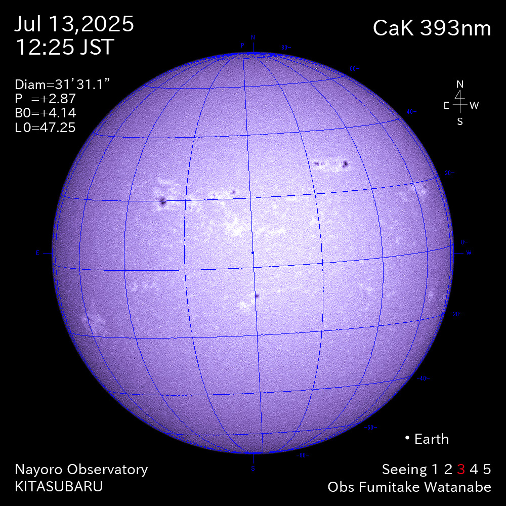2025年7月13日 CaK波長の太陽