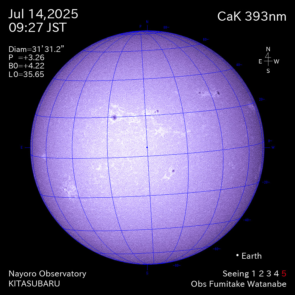 2025年7月14日 CaK波長の太陽