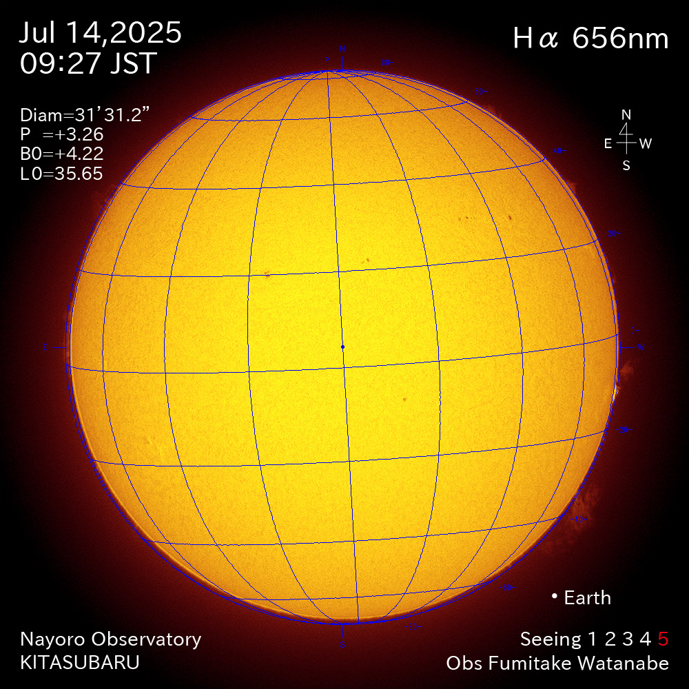 2025年7月14日 Ha波長の太陽