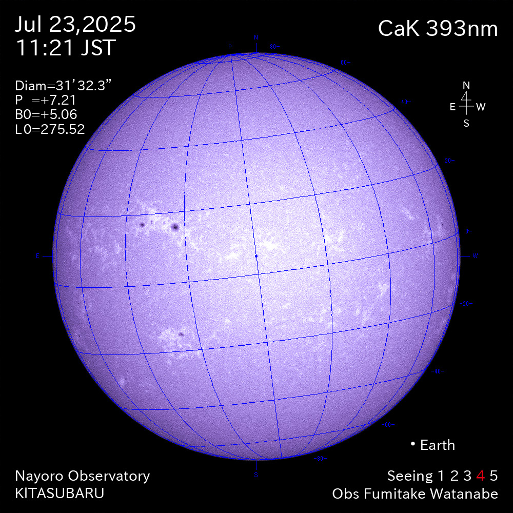 2025年7月23日 CaK波長の太陽