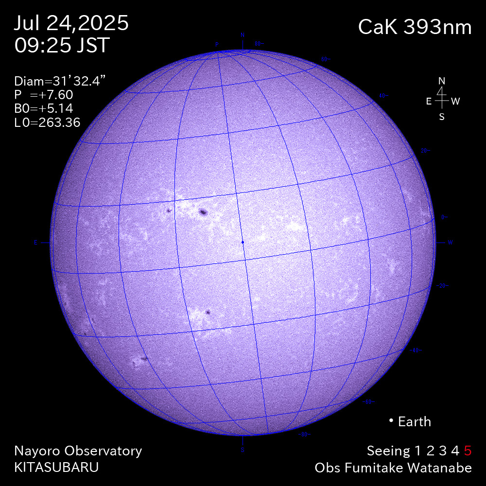 2025年7月24日 CaK波長の太陽