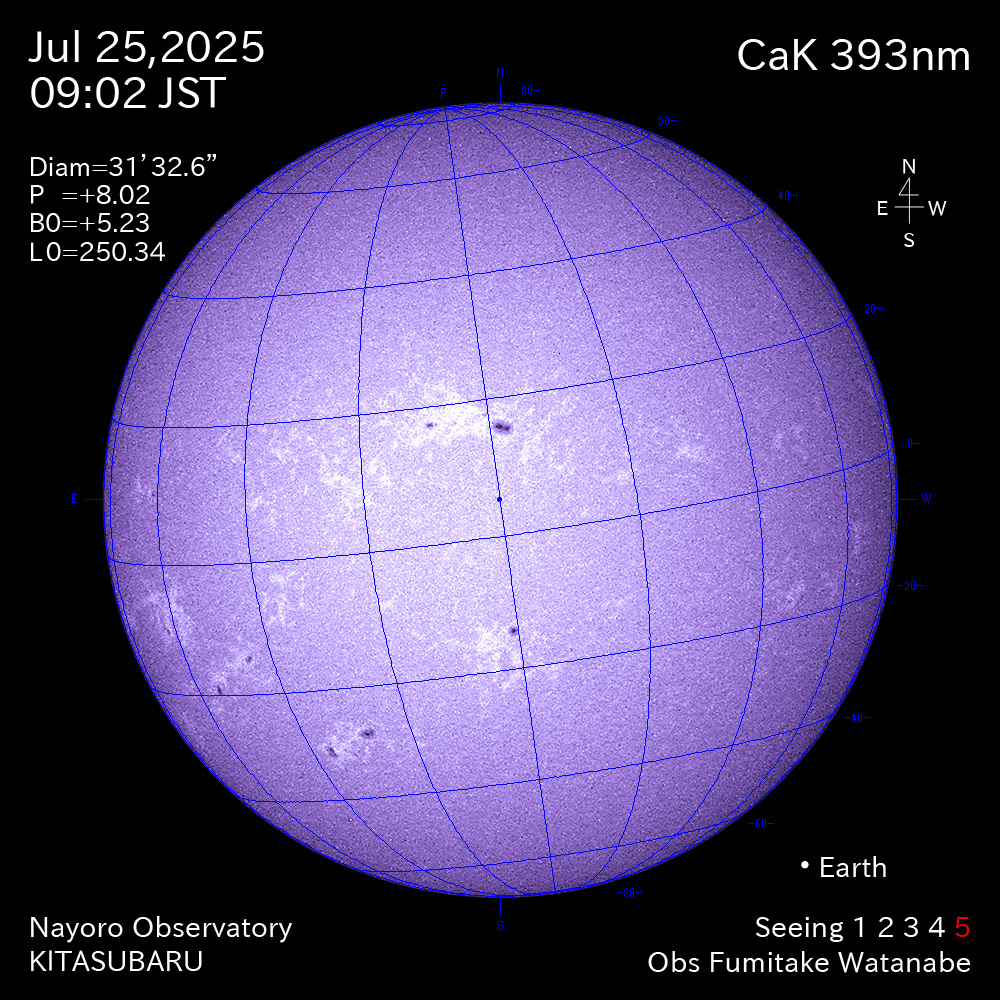 2025年7月25日 CaK波長の太陽