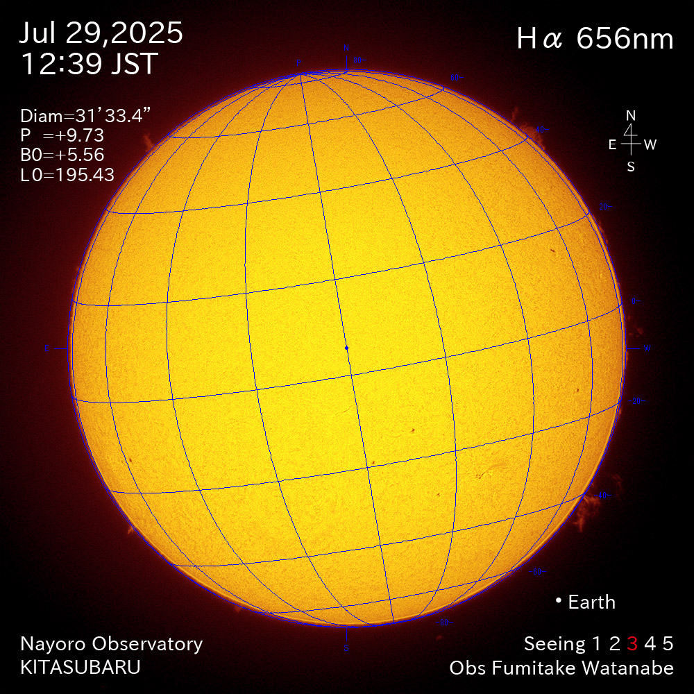 2025年7月29日 Ha波長の太陽