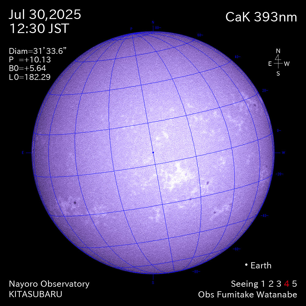 2025年7月30日 CaK波長の太陽