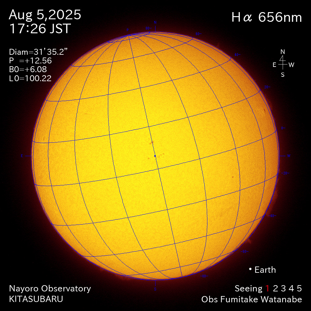 2025年8月5日 Ha波長の太陽
