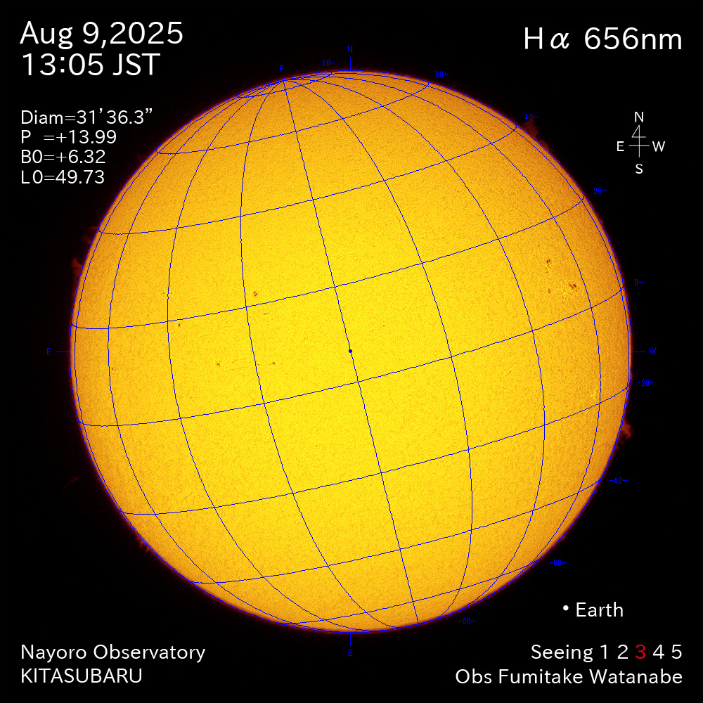 2025年8月9日 Ha波長の太陽