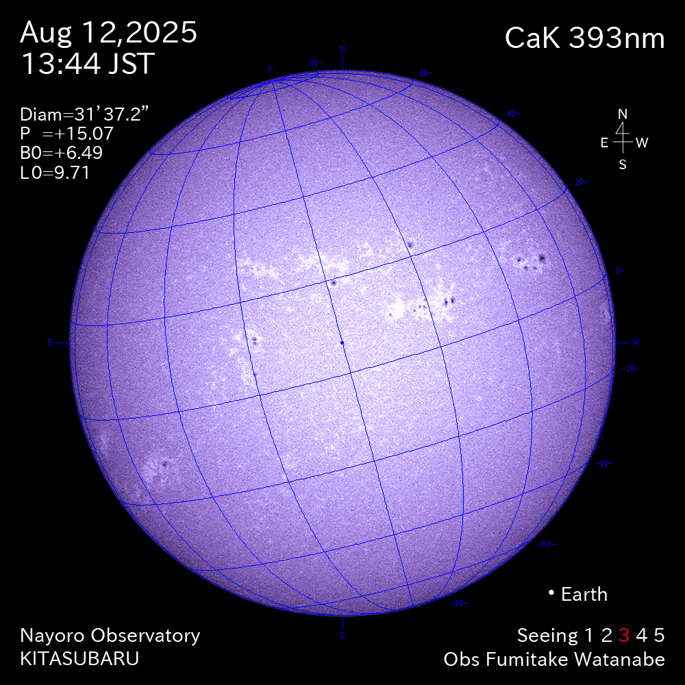 2025年8月12日 CaK波長の太陽
