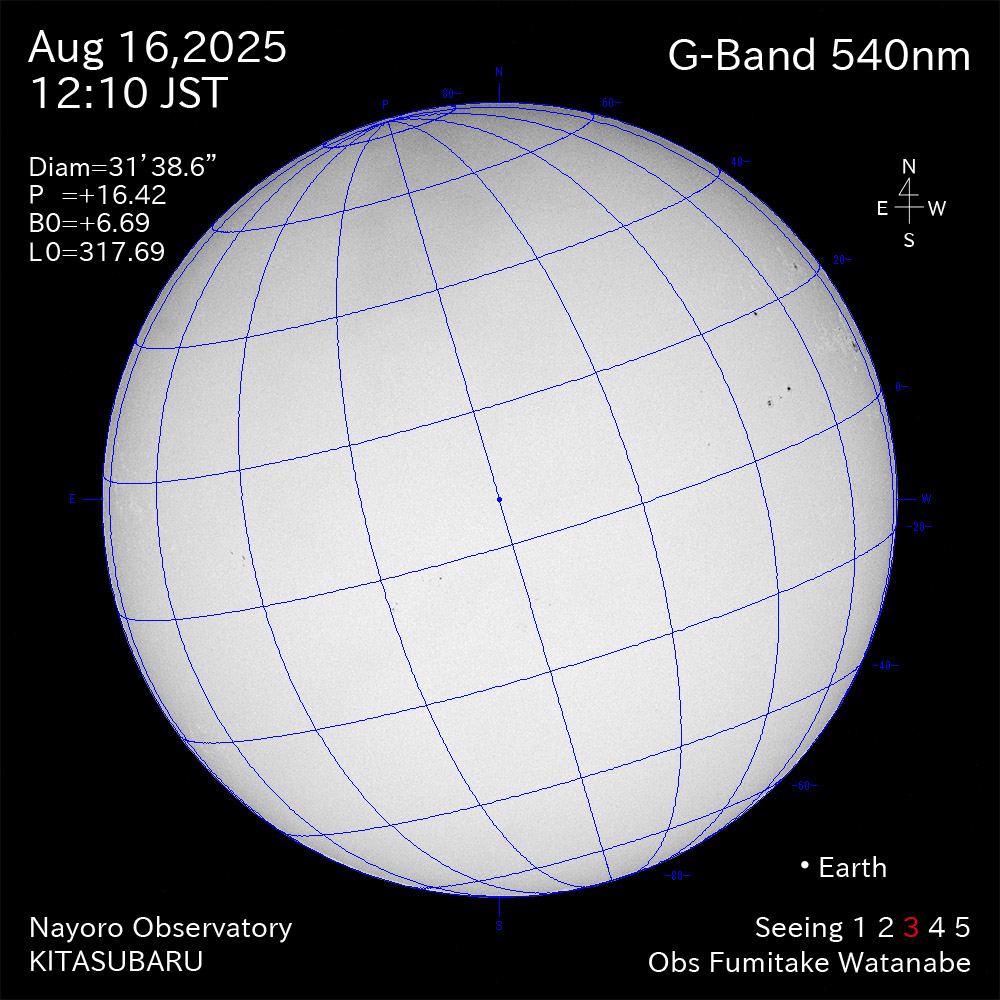2025年8月16日 540nm波長の太陽