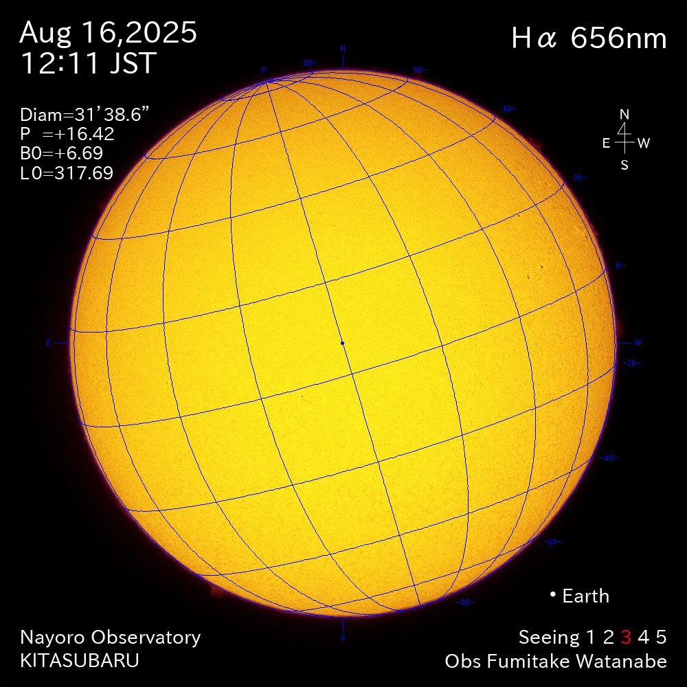 2025年8月16日 Ha波長の太陽