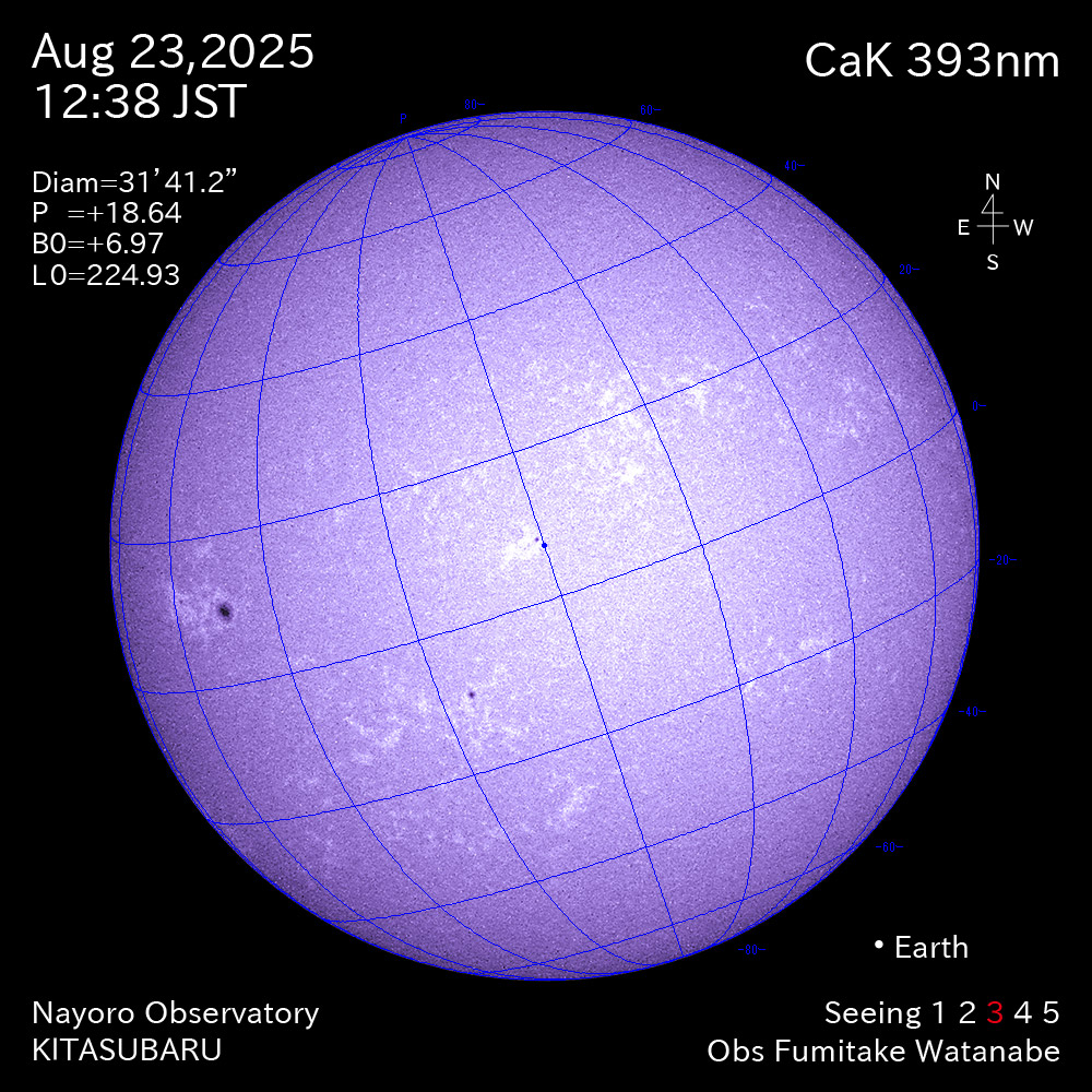 2025年8月23日 CaK波長の太陽