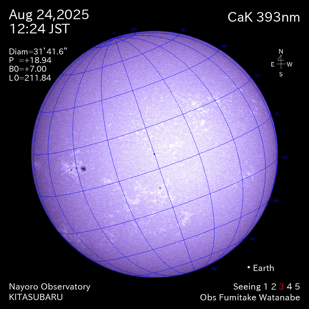 2025年8月24日 CaK波長の太陽