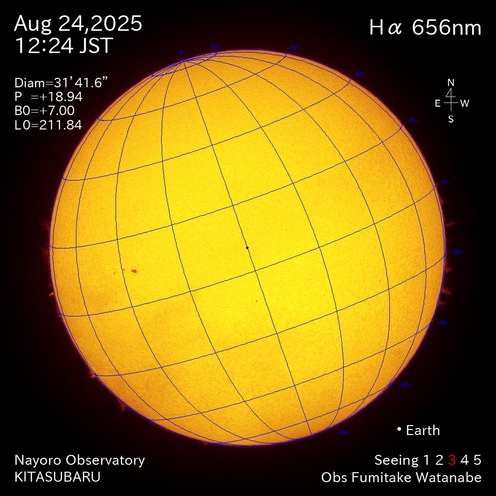 2025年8月24日 Ha波長の太陽