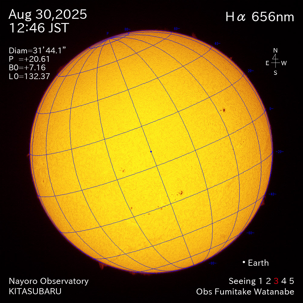 2025年8月30日 Ha波長の太陽