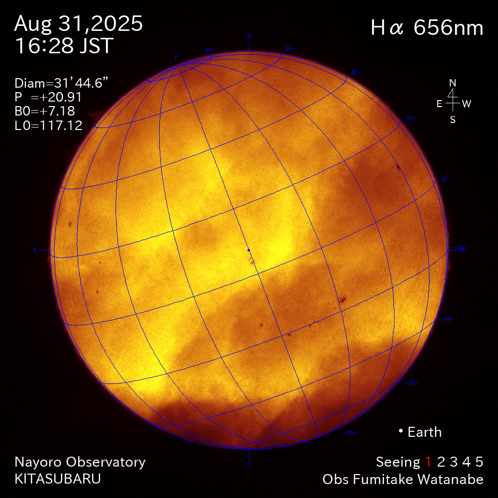 2025年8月31日 Ha波長の太陽