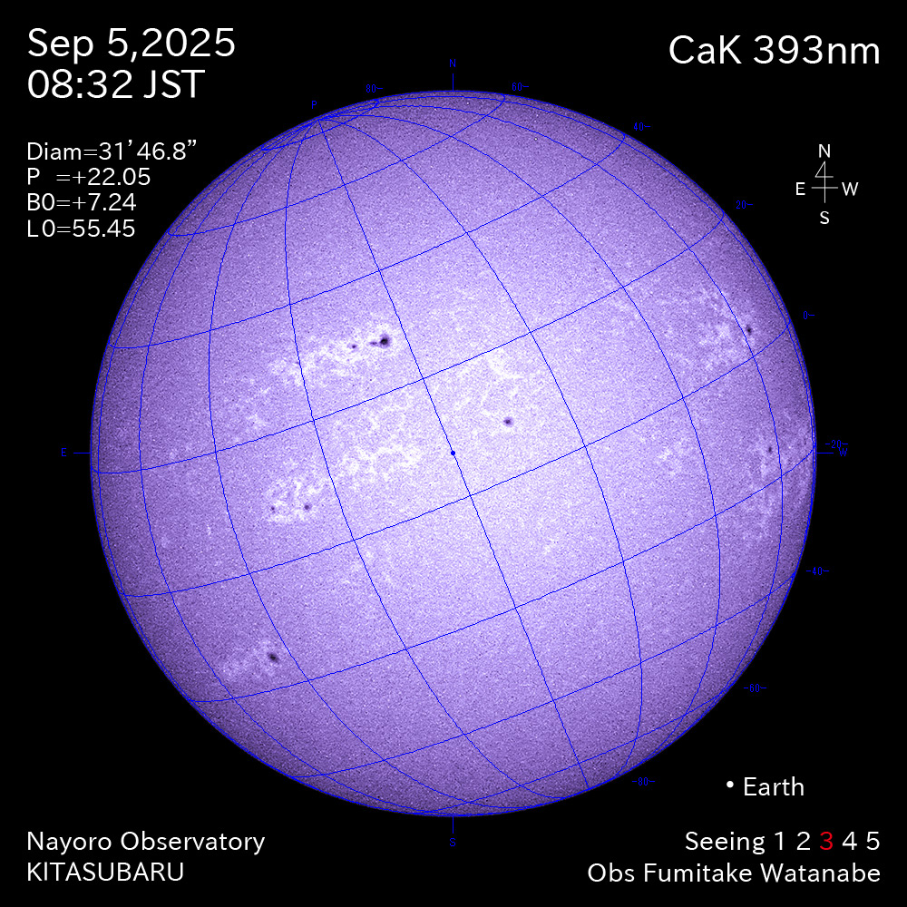 2025年9月5日 CaK波長の太陽