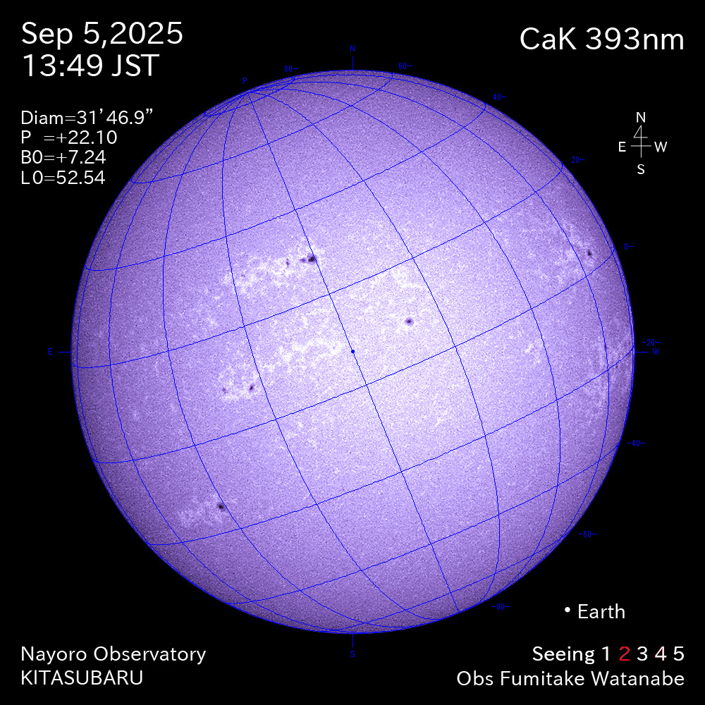 2025年9月5日 CaK波長の太陽