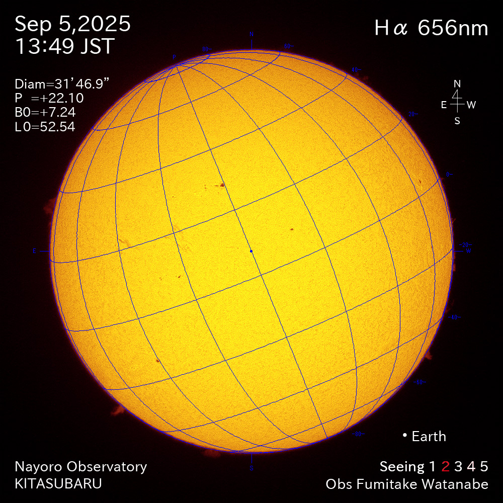 2025年9月5日 Ha波長の太陽