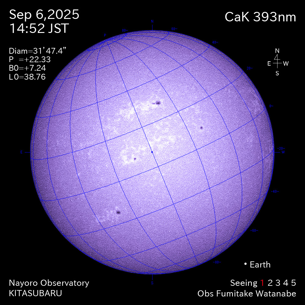 2025年9月6日 CaK波長の太陽