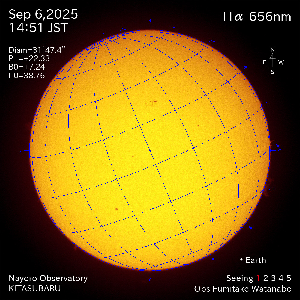 2025年9月6日 Ha波長の太陽