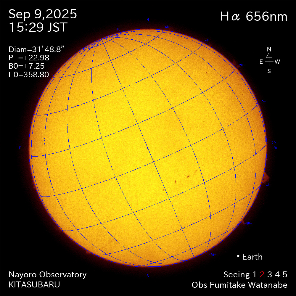 2025年9月9日 Ha波長の太陽