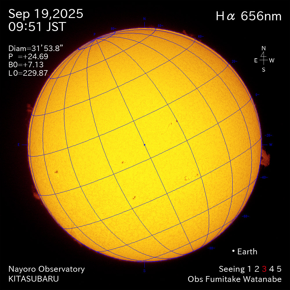 2025年9月19日 Ha波長の太陽