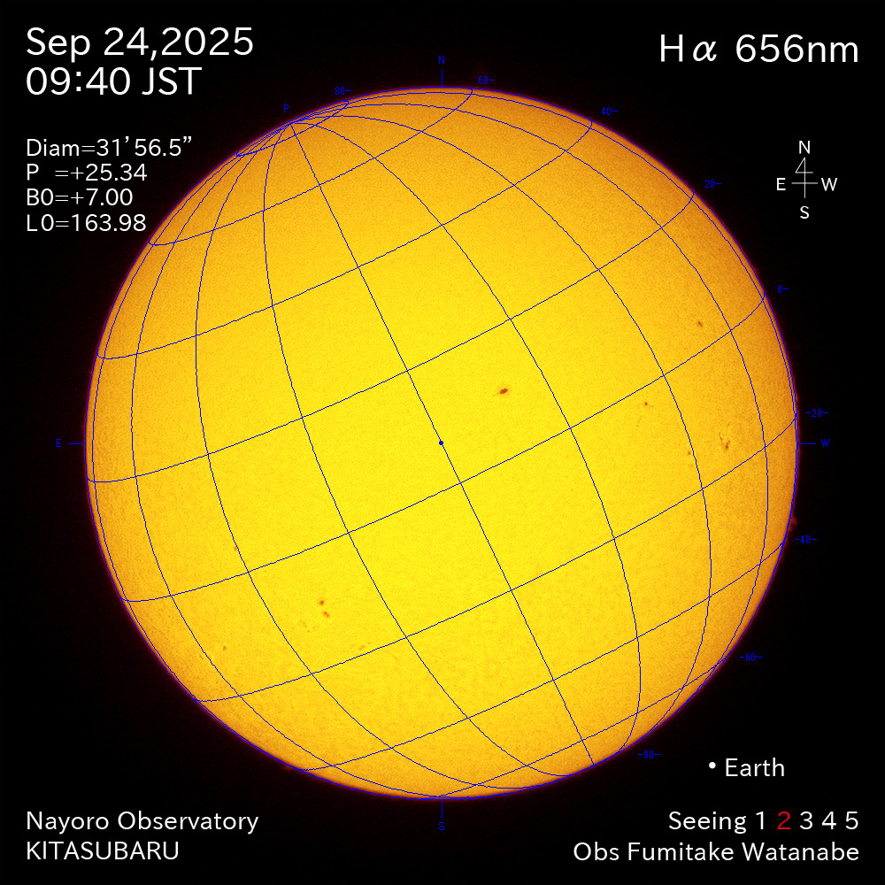 2025年9月24日 Ha波長の太陽