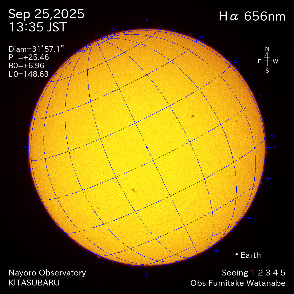 2025年9月25日 Ha波長の太陽