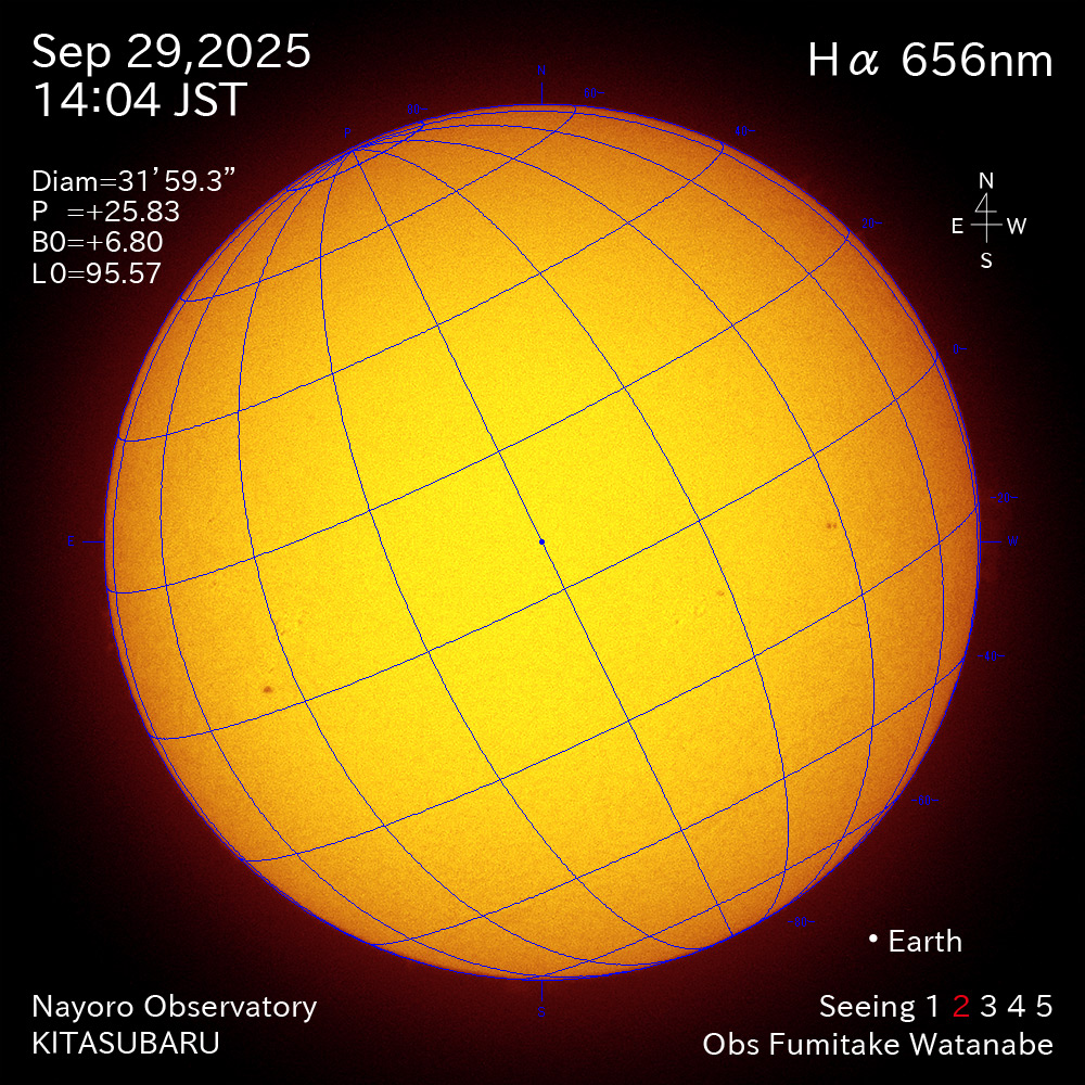 2025年9月29日 Ha波長の太陽