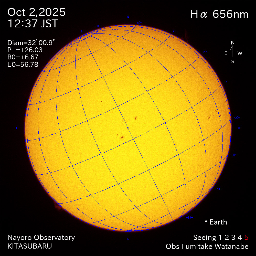 2025年10月2日 Ha波長の太陽