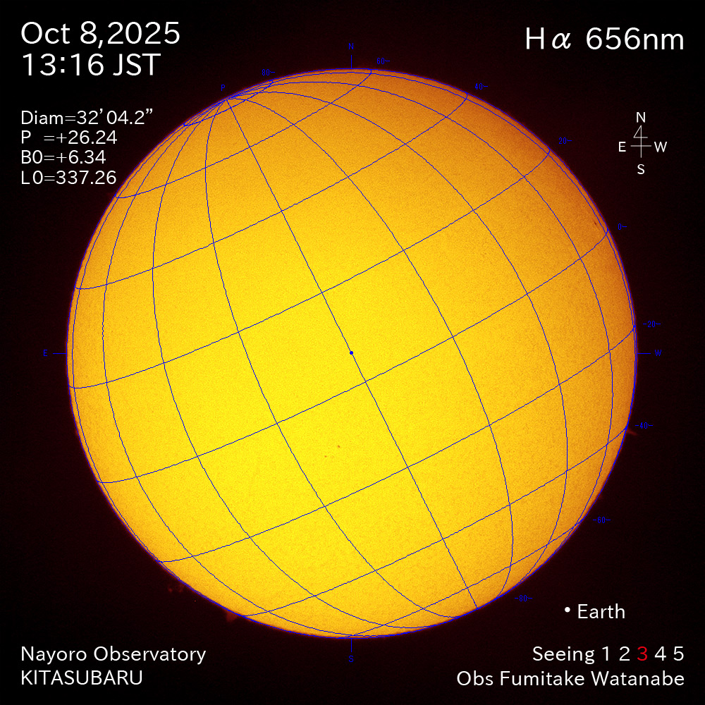 2025年10月8日 Ha波長の太陽