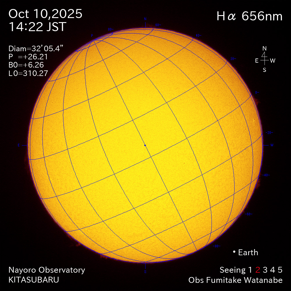 2025年10月10日 Ha波長の太陽