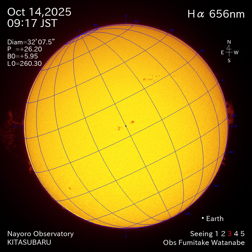 2025年10月14日 Ha波長の太陽