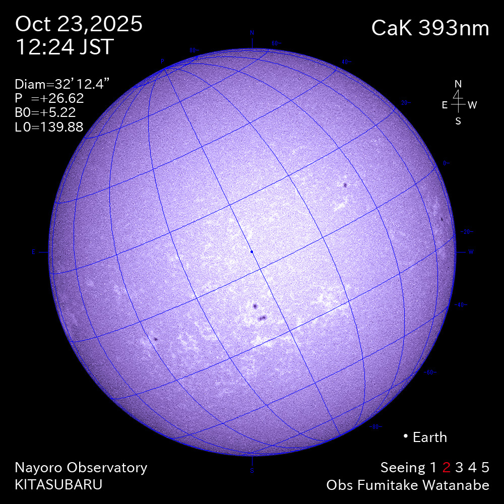 2025年10月23日 CaK波長の太陽