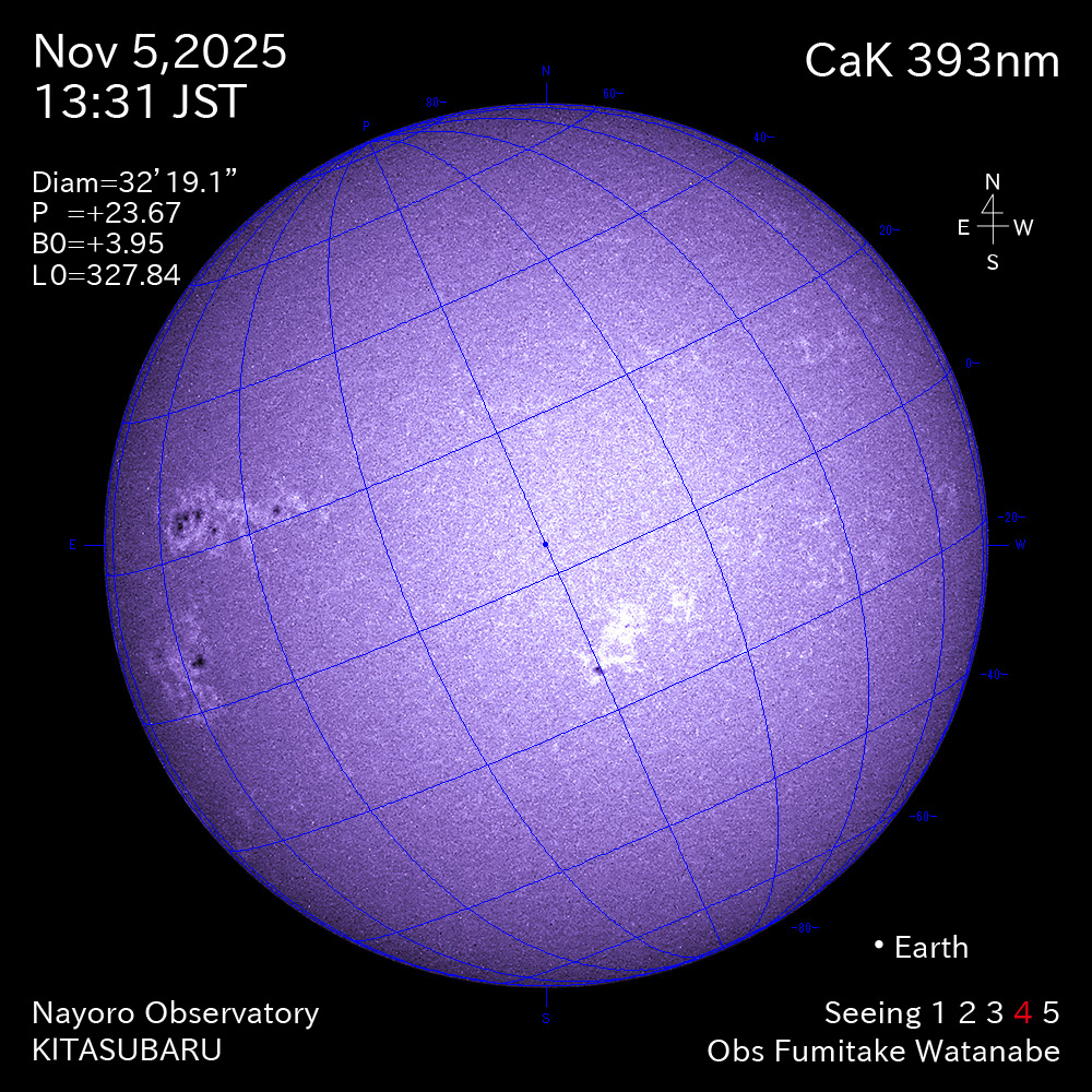 2025年11月5日 CaK波長の太陽