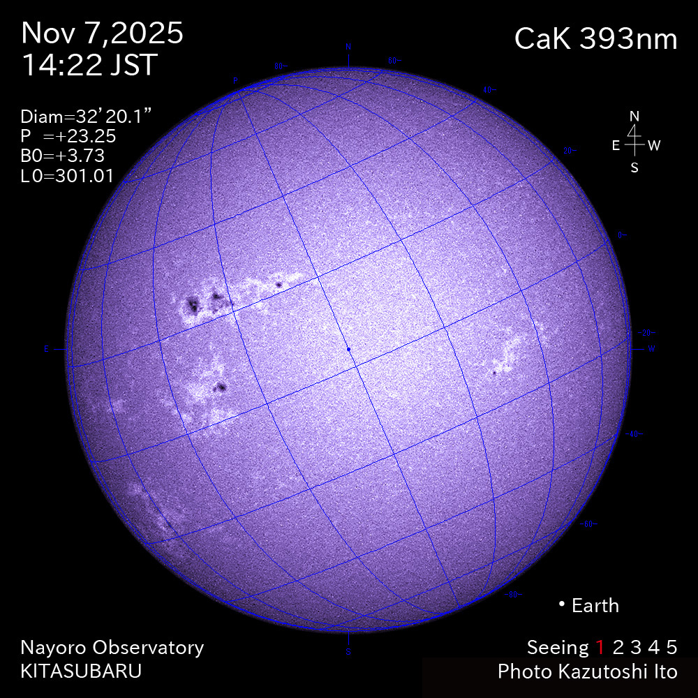 2025年11月7日 CaK波長の太陽