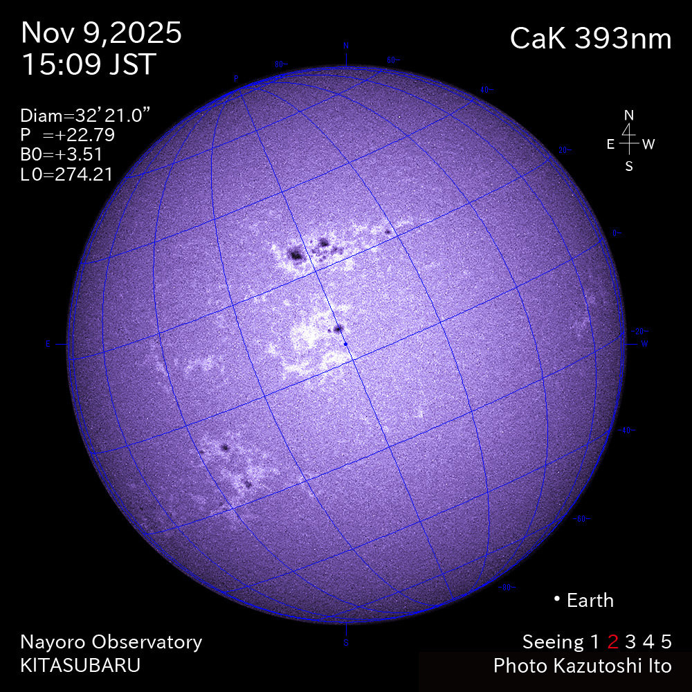 2025年11月9日 CaK波長の太陽