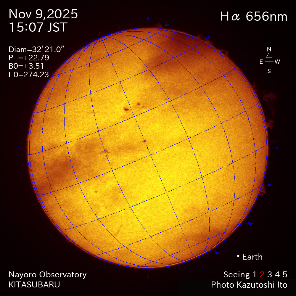 2025年11月9日 Ha波長の太陽